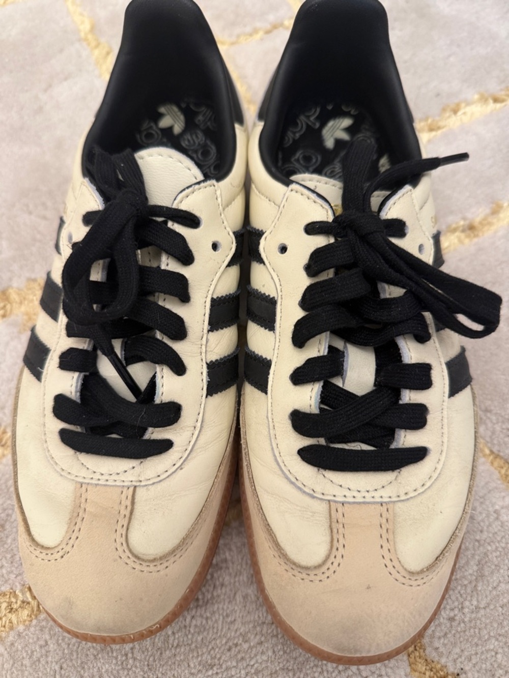 adidas Cream and Black samba sneakers